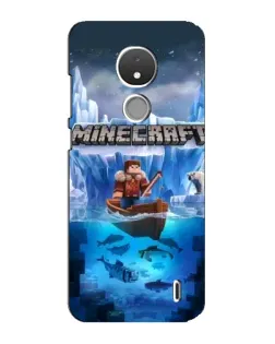 Чехол для Nokia C21 с картинкой «Minecraft ледяной мир»