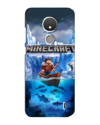 Чехол для Nokia C21 с картинкой «Minecraft ледяной мир»