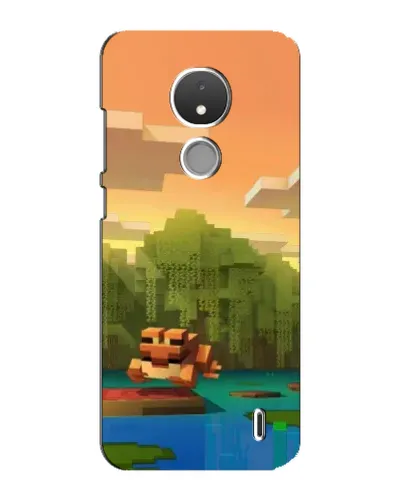 Чехол для Nokia C21 с картинкой «Майнкрафт закат солнца»