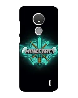 Чехол для Nokia C21 с картинкой «Minecraft Diamond лого»