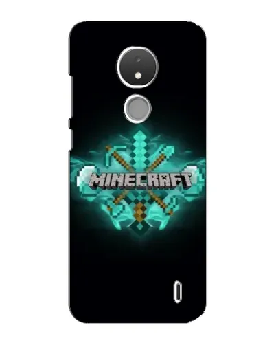 Чехол для Nokia C21 с картинкой «Minecraft Diamond лого»