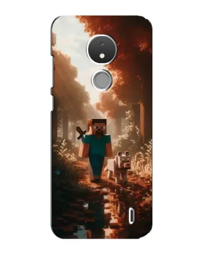 Чехол для Nokia C21 с картинкой «Стив в лесу»