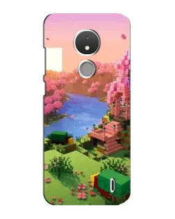 Чехол для Nokia C21 с картинкой «Розовое дерево Minecraft»