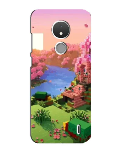Чехол для Nokia C21 с картинкой «Розовое дерево Minecraft»