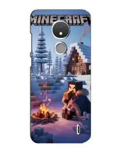 Чехол для Nokia C21 с картинкой «Зимний Minecraft»