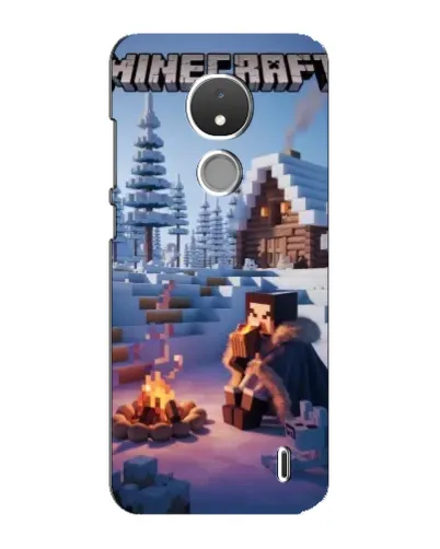 Чехол для Nokia C21 с картинкой «Зимний Minecraft»