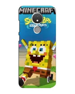 Чохол для Nokia C21 з картинкою «Губка Боб Minecraft»