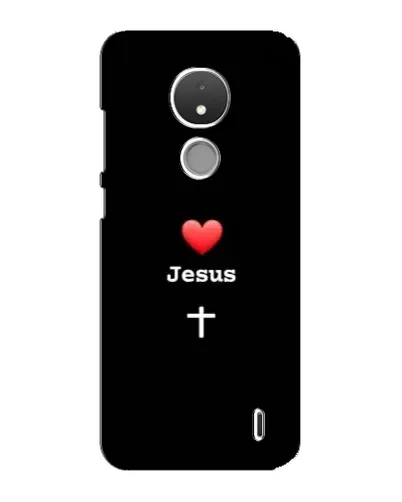Чехол для Nokia C21 с картинкой «Сердце - Jesus»