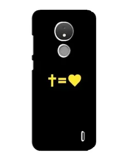 Чехол для Nokia C21 с картинкой «Сердце и Крест»