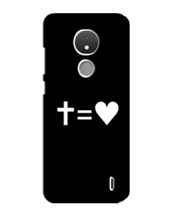 Чехол для Nokia C21 с картинкой «Крест и Сердце»
