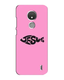 Чехол для Nokia C21 с картинкой «Розовый символ  Jesus»