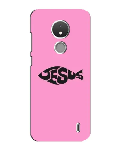 Чехол для Nokia C21 с картинкой «Розовый символ  Jesus»