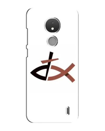 Чехол для Nokia C21 с картинкой «Рыба и крест»