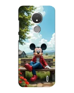 Чехол для Nokia C21 с картинкой «Микки на скамейке»