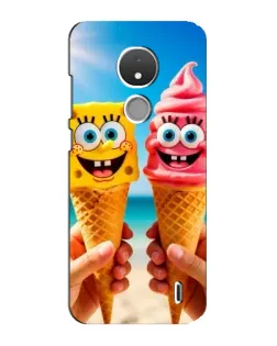 Чехол для Nokia C21 с картинкой «Спанч Боб мороженое»