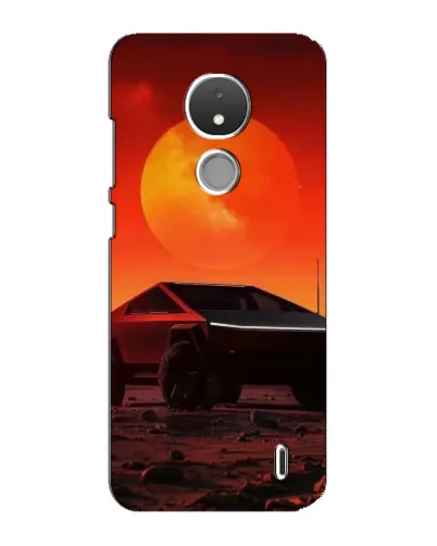 Чехол для Nokia C21 с картинкой «Cybertruck на Марсе»