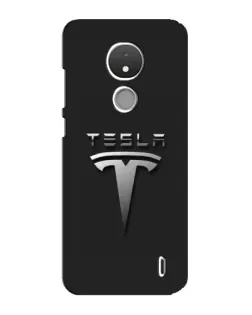 Чехол для Nokia C21 с картинкой «Стальной логотип Tesla»