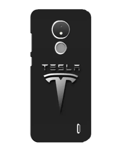 Чехол для Nokia C21 с картинкой «Стальной логотип Tesla»