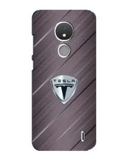 Чехол для Nokia C21 с картинкой «Металлическая текстура Tesla»