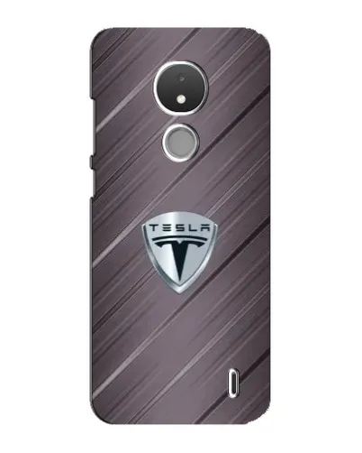 Чехол для Nokia C21 с картинкой «Металлическая текстура Tesla»
