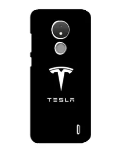 Чехол для Nokia C21 с картинкой «Tesla White Logo»