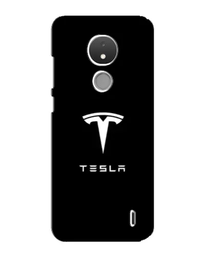 Чехол для Nokia C21 с картинкой «Tesla White Logo»