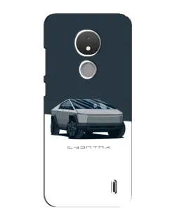 Чехол для Nokia C21 с картинкой «Серебристый Cybertruck Tesla»
