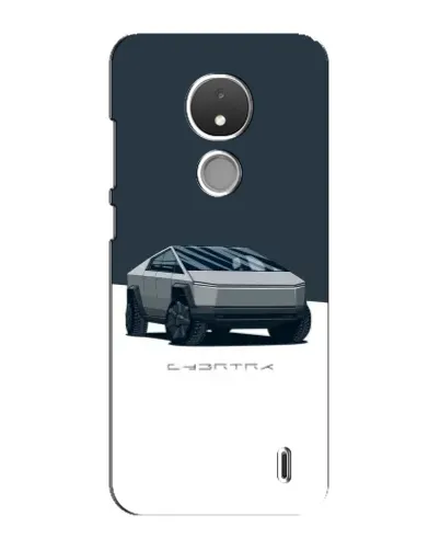Чехол для Nokia C21 с картинкой «Серебристый Cybertruck Tesla»