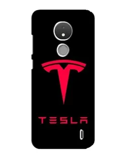 Чехол для Nokia C21 с картинкой «Tesla Red Logo»