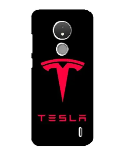 Чехол для Nokia C21 с картинкой «Tesla Red Logo»