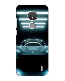 Чехол для Nokia C21 с картинкой «Tesla в неоне»