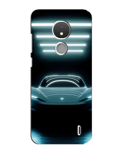 Чехол для Nokia C21 с картинкой «Tesla в неоне»