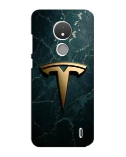 Чехол для Nokia C21 с картинкой «Мраморная Tesla Gold»