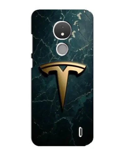 Чехол для Nokia C21 с картинкой «Мраморная Tesla Gold»