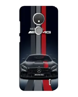 Чехол для Nokia C21 с картинкой «Mercedes — белый карбон»