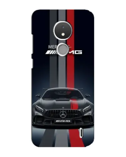 Чехол для Nokia C21 с картинкой «Mercedes — белый карбон»