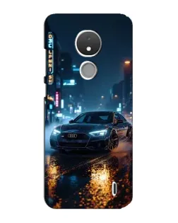 Чехол для Nokia C21 с картинкой «Ночной город и Audi»