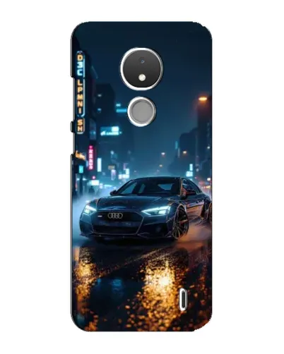 Чехол для Nokia C21 с картинкой «Ночной город и Audi» Чехол для Nokia C21 с картинкой «Ночной город и Audi»