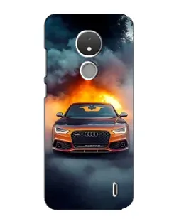 Чехол для Nokia C21 с картинкой «Audi в огненном дыму»