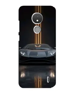 Чехол для Nokia C21 с картинкой «Lamborghini золотые линии»