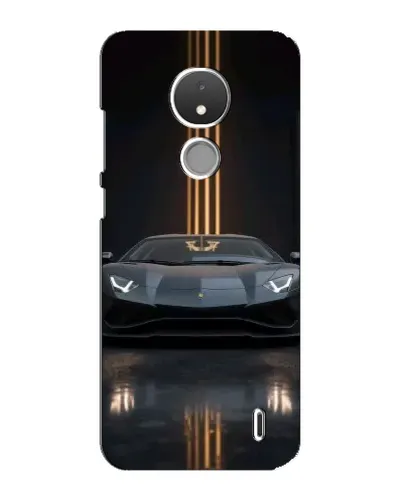 Чехол для Nokia C21 с картинкой «Lamborghini золотые линии»