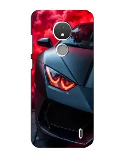 Чехол для Nokia C21 с картинкой «Lamborghini красное сияние»