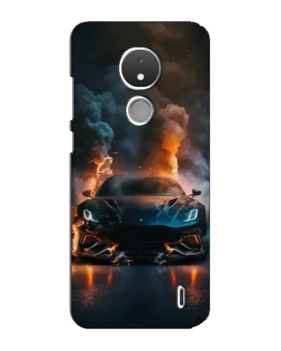 Чехол для Nokia C21 с картинкой «Lamborghini дымная эстетика»