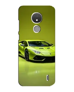 Чехол для Nokia C21 с картинкой «Салатовый Lamborghini Huracan»