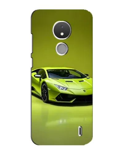 Чехол для Nokia C21 с картинкой «Салатовый Lamborghini Huracan»