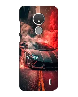 Чехол для Nokia C21 с картинкой «Lamborghini красный дым»