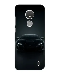 Чехол для Nokia C21 с картинкой «Черный Lamborghini Aventador»