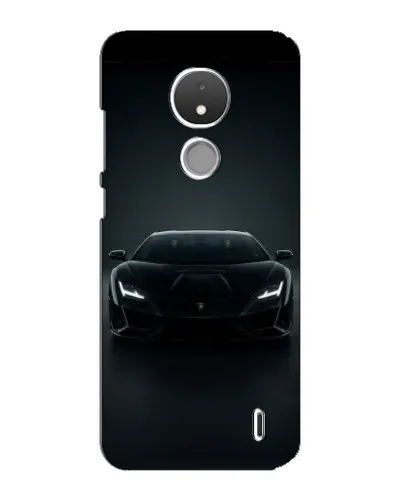 Чехол для Nokia C21 с картинкой «Черный Lamborghini Aventador»