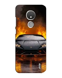 Чехол для Nokia C21 с картинкой «Lamborghini в огне»