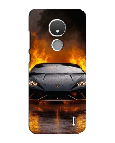 Чехол для Nokia C21 с картинкой «Lamborghini в огне»